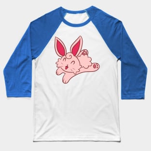 Happy Pink Bunny Baseball T-Shirt